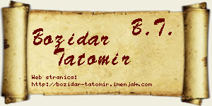 Božidar Tatomir vizit kartica